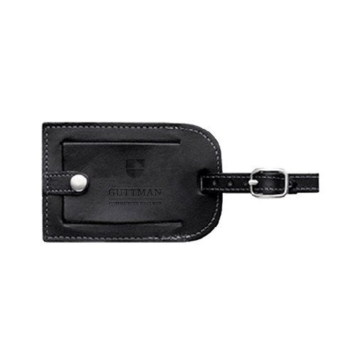 Community College Millennium Leather Luggage Tag-Guttman Community College Striped Shield