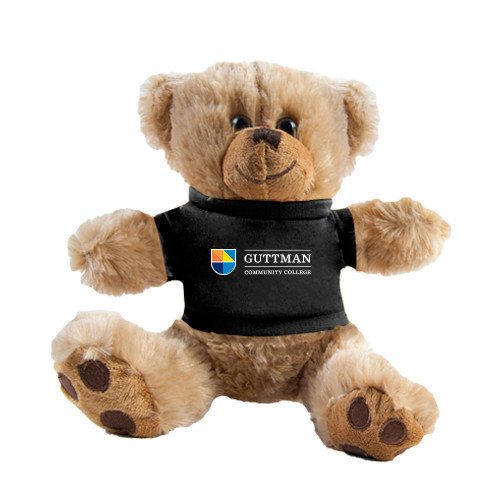 Community College Plush Big Paw 8 1/2 inch Brown Bear w/Black Shirt-Guttman Community College Word Mark