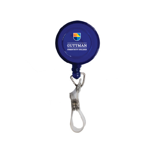 Community College Blue Retractable Badge Holder-Guttman Community College w/ Shield