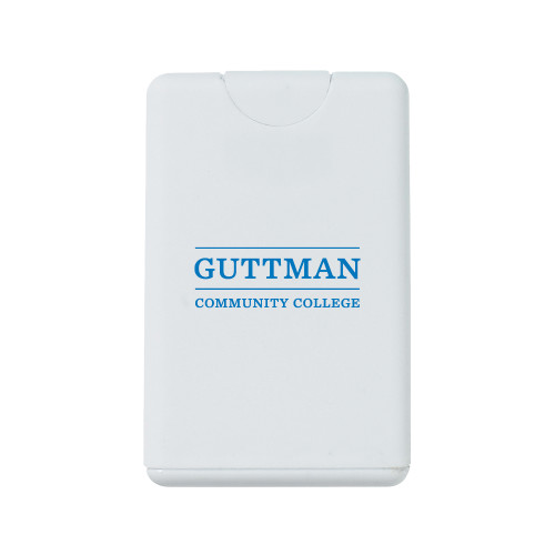 White .66 oz Card Shape Hand Sanitizer-Guttman Community College Word Mark