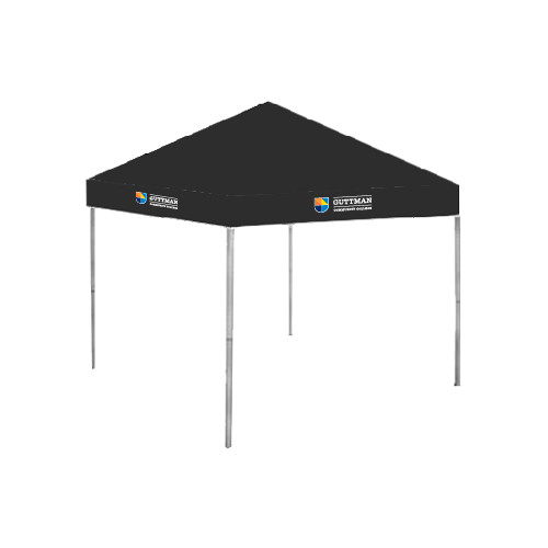 9 ft x 9 ft Black Tent-Guttman Community College w/ Shield Flat