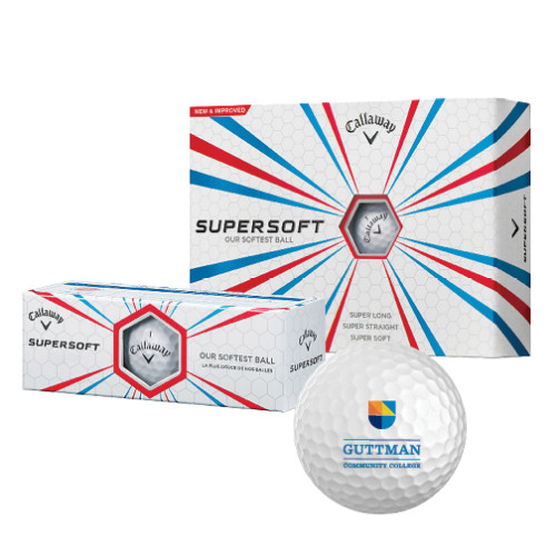 Community College Callaway Supersoft Golf Balls 12/pkg-Guttman Community College w/ Shield