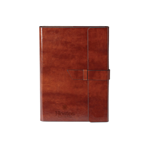 Community College Fabrizio Junior Brown Portfolio w/Loop Closure-Hostos Community College w/Sun Stacked Engraved