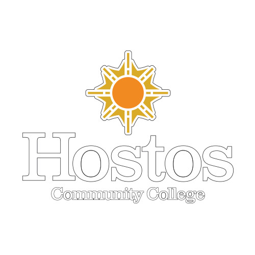 Community College Small Decal-Hostos Community College w/Sun Stacked, 6 inches wide