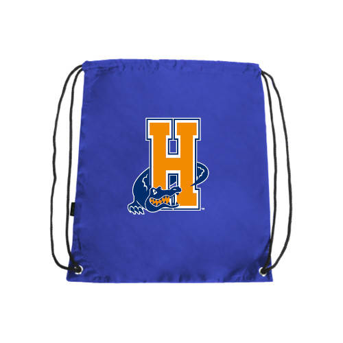 Community College Royal Drawstring Backpack-Hostos H w/Alligator
