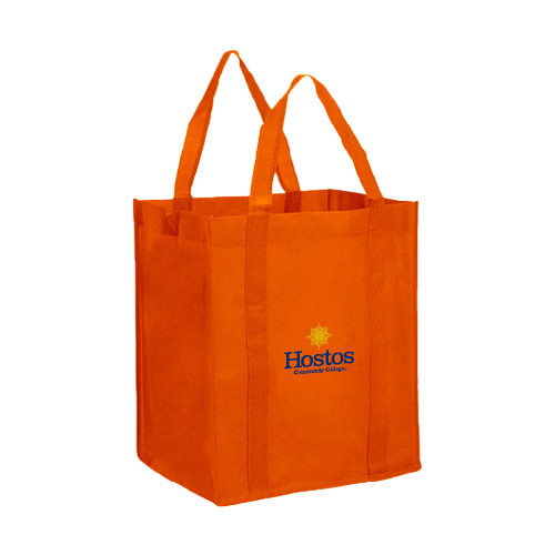 Community College Non Woven Orange Grocery Tote-Hostos Community College w/Sun