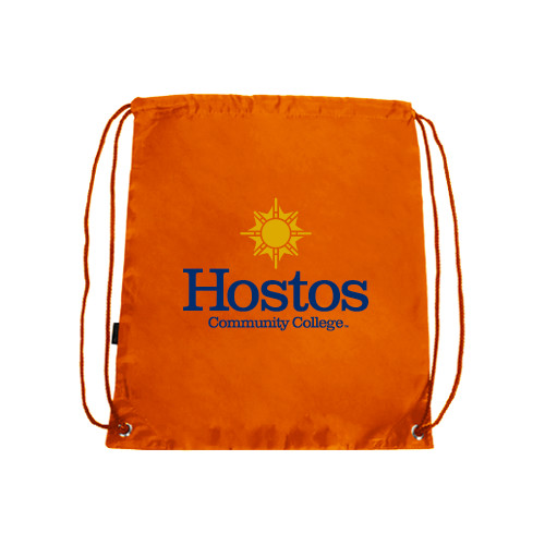 Community College Orange Drawstring Backpack-Hostos Community College w/Sun