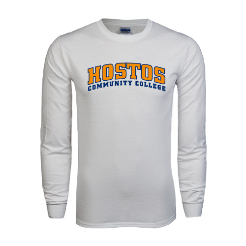 Community College White Long Sleeve T Shirt-Hostos Community College Arch
