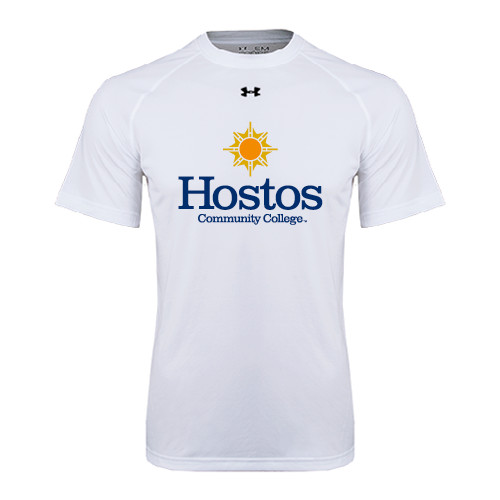 Community College Under Armour White Tech Tee-Hostos Community College w/Sun