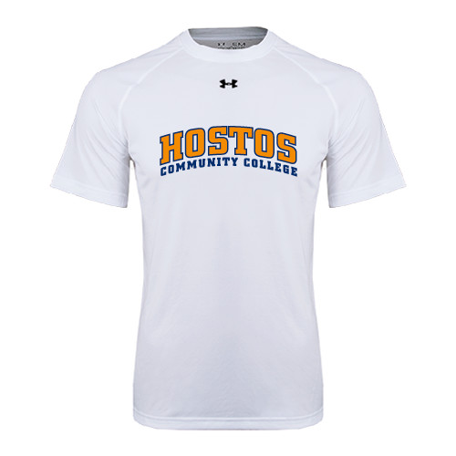 Community College Under Armour White Tech Tee-Hostos Community College Arch