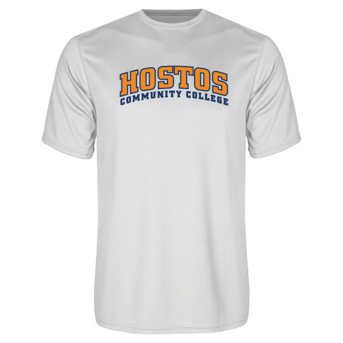 Community College White Performance Tee-Hostos Community College Arch