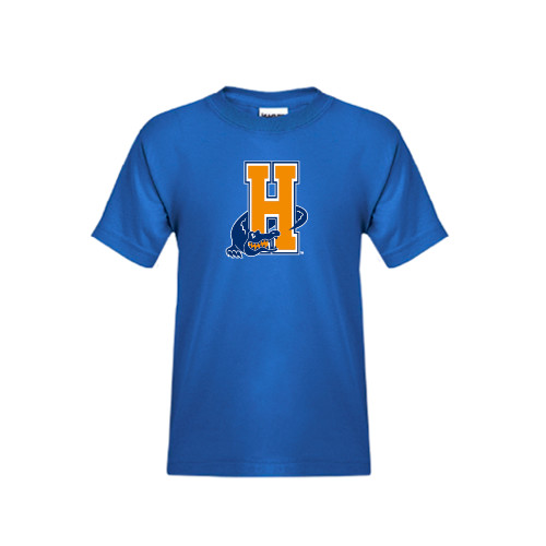 Community College Youth Royal T Shirt-Hostos H w/Alligator
