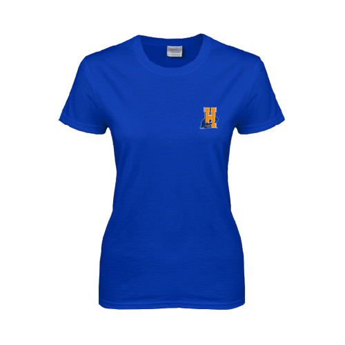 Community College Womens Royal Short Sleeve Tee-Hostos H w/Alligator