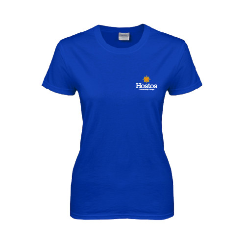 Community College Womens Royal Short Sleeve Tee-Hostos Community College w/Sun