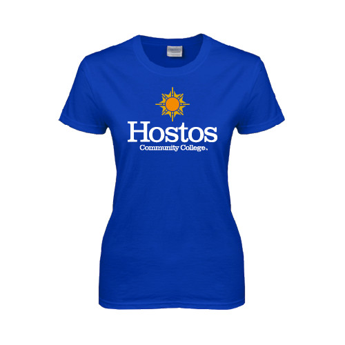 Community College Womens Royal Short Sleeve Tee-Hostos Community College w/Sun