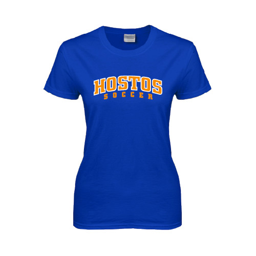 Community College Womens Royal Short Sleeve Tee-Hostos Soccer Arch