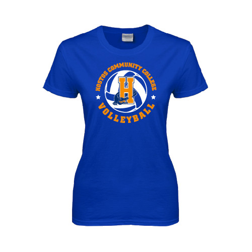 Community College Womens Royal Short Sleeve Tee-Hostos Volleyball