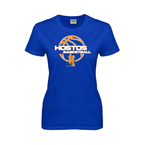 Community College Womens Royal Short Sleeve Tee-Hostos Basketball