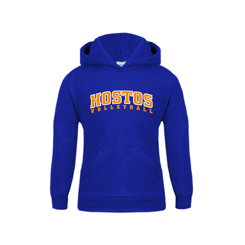 Community College Youth Royal Fleece Hoodie-Hostos Volleyball Arch