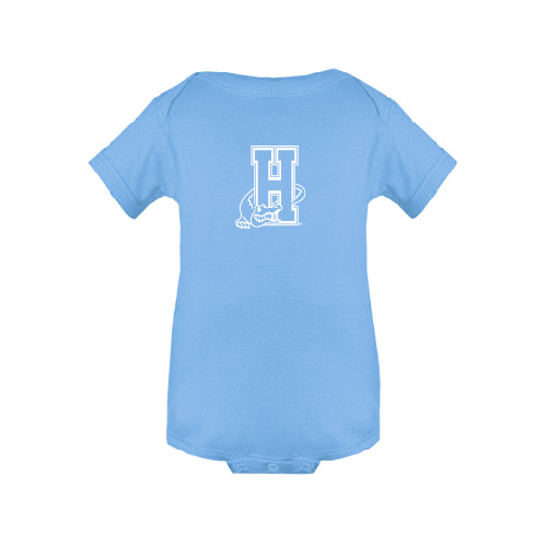 Community College Light Blue Infant Onesie-Hostos H w/Alligator