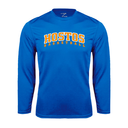 Community College Royal Performance Long Sleeve Shirt-Hostos Basketball Arch