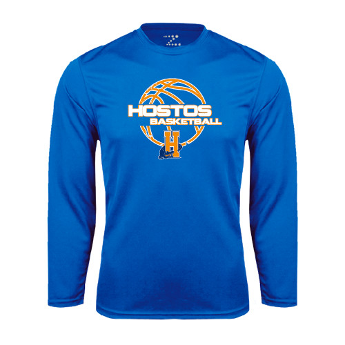 Community College Royal Performance Long Sleeve Shirt-Hostos Basketball