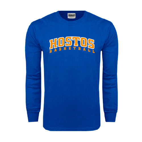 Community College Royal Long Sleeve T Shirt-Hostos Basketball Arch