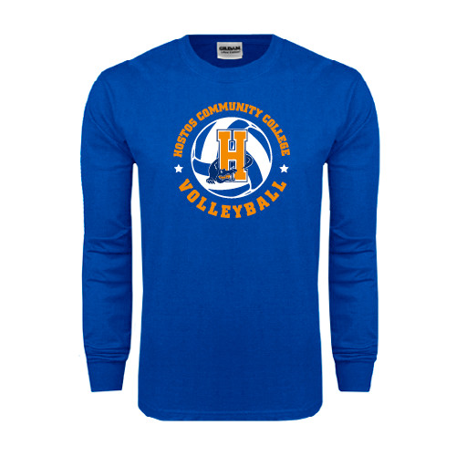 Community College Royal Long Sleeve T Shirt-Hostos Volleyball