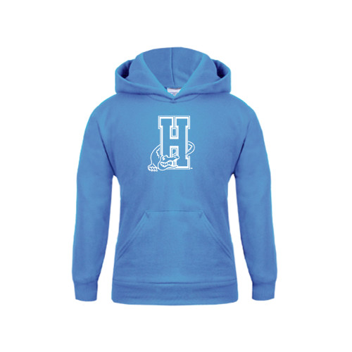 Community College Youth Light Blue Fleece Hoodie-Hostos H w/Alligator