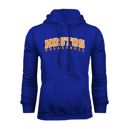 Community College Royal Fleece Hoodie-Hostos Volleyball Arch