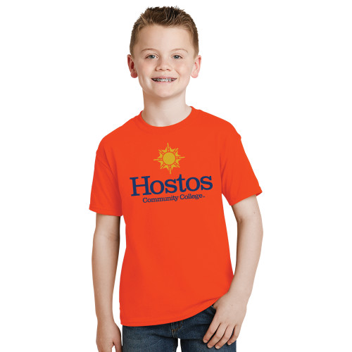 Youth Orange T Shirt-Hostos Community College w/Sun