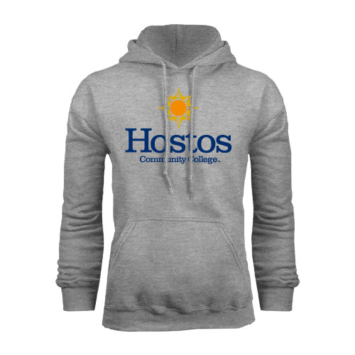 Community College Grey Fleece Hoodie-Hostos Community College w/Sun