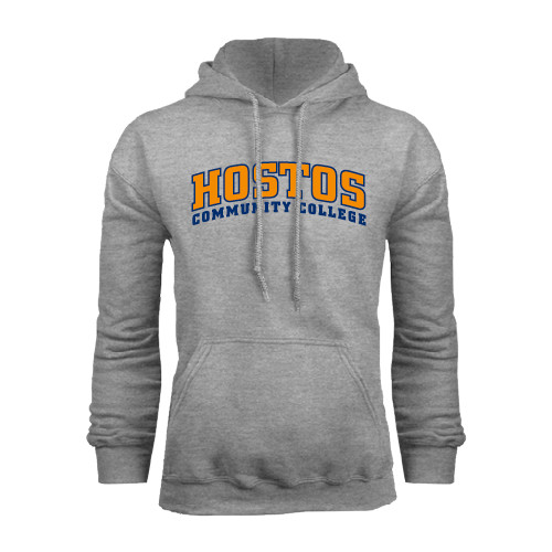 Community College Grey Fleece Hoodie-Hostos Community College Arch