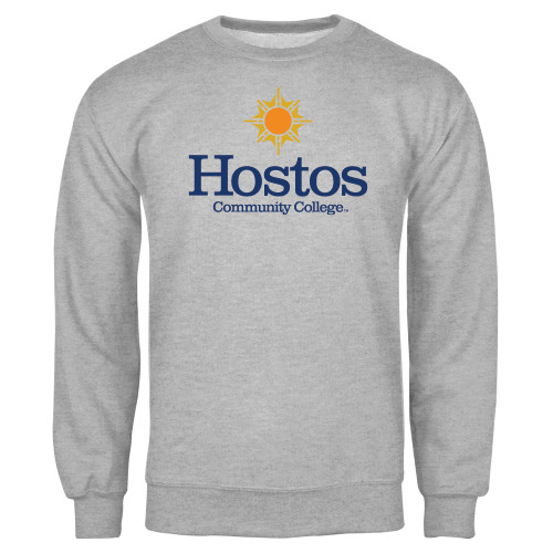 Community College Grey Fleece Crew-Hostos Community College w/Sun