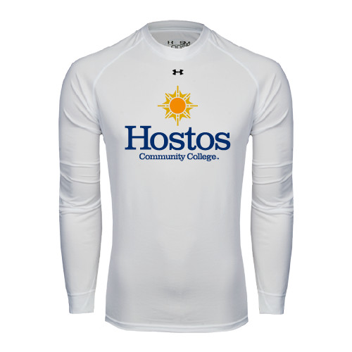 Community College Under Armour White Long Sleeve Tech Tee-Hostos Community College w/Sun