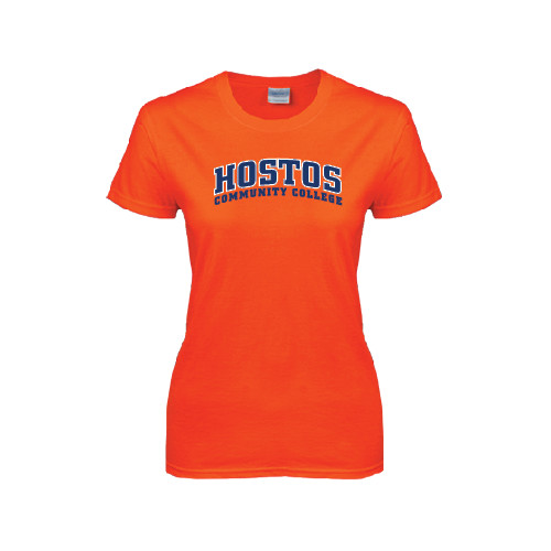 Community College Womens Orange Short Sleeve Tee-Hostos Community College Arch