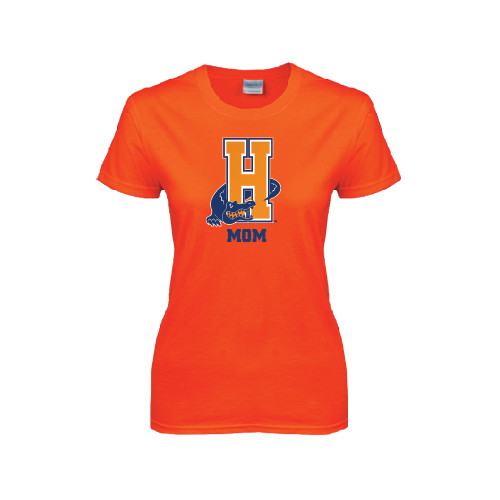 Community College Womens Orange Short Sleeve Tee-Mom