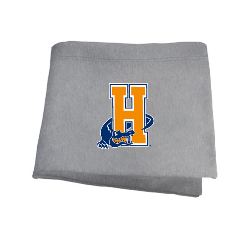 Community College Grey Sweatshirt Blanket-Hostos H w/Alligator