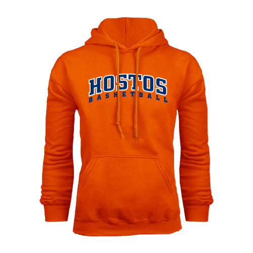 Community College Orange Fleece Hoodie-Hostos Basketball Arch