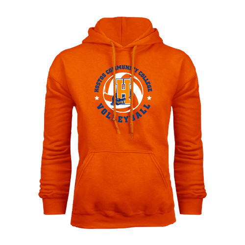 Community College Orange Fleece Hoodie-Hostos Volleyball