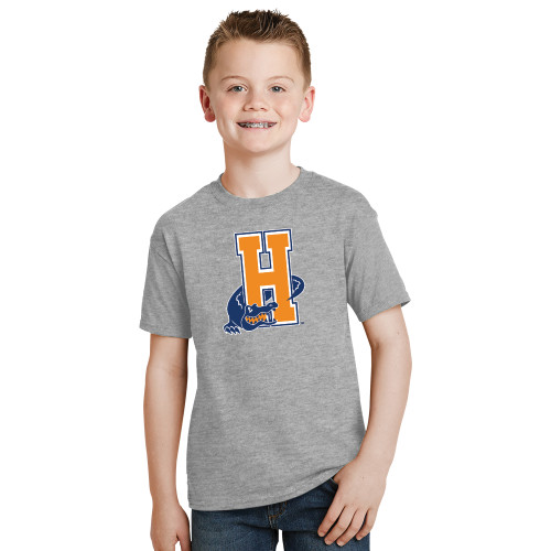 Youth Grey T-Shirt-Hostos H w/Alligator