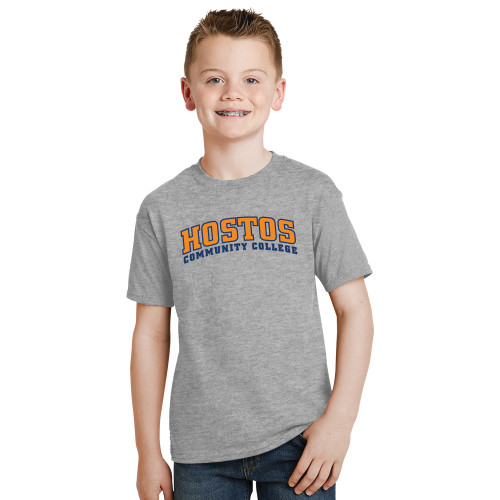 Youth Grey T-Shirt-Hostos Community College Arch