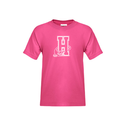 Community College Youth Hot Pink T Shirt-Hostos H w/Alligator
