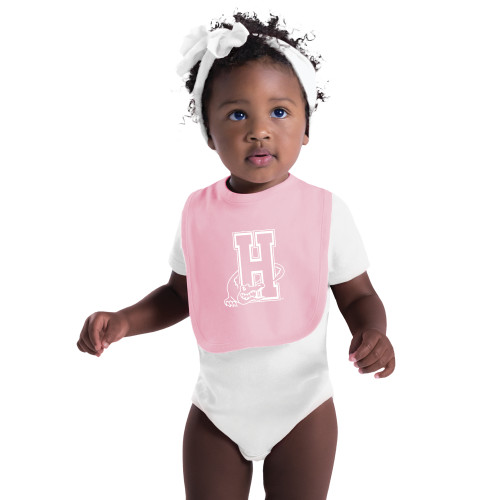 Light Pink Baby Bib-Hostos H w/Alligator