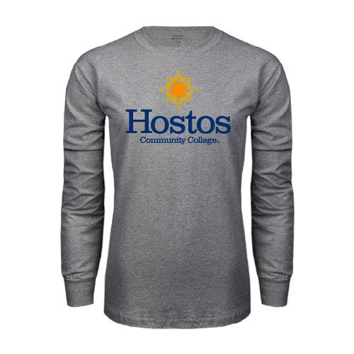 Community College Grey Long Sleeve T Shirt-Hostos Community College w/Sun