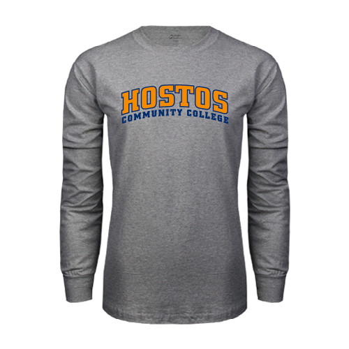 Community College Grey Long Sleeve T Shirt-Hostos Community College Arch