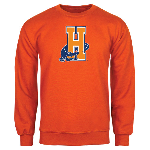 Community College Orange Fleece Crew-Hostos H w/Alligator