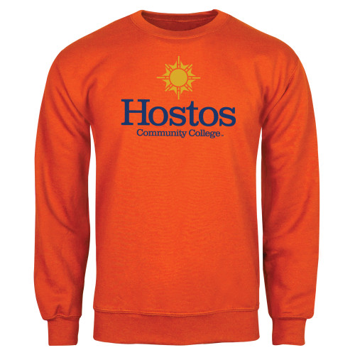 Community College Orange Fleece Crew-Hostos Community College w/Sun