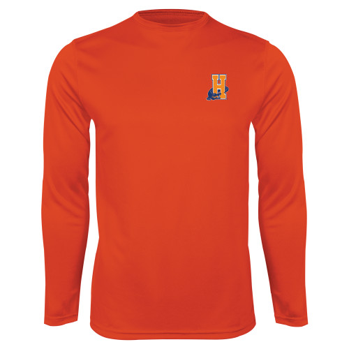 Community College Orange Performance Long Sleeve Shirt-Hostos H w/Alligator
