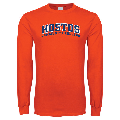 Community College Orange Long Sleeve T-Shirt-Hostos Community College Arch